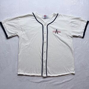 Vintage 80s‎ Arizona Baseball Jersey Dodger T Shirt Cream Navy Trim Men's XL